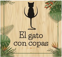 Sello El gato con copas